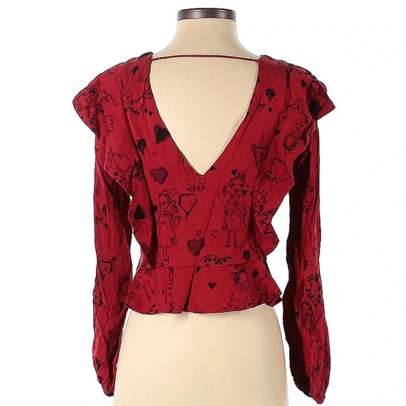 Trafaluc by Zara long sleeve ruffle Blouse XS - Picture 2 of 3